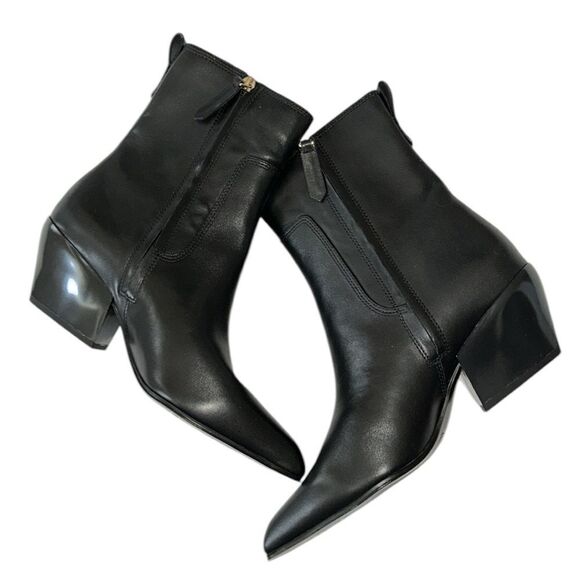 Franco Sarto Black Leather Pointed Toe Boots(Size 8.5M) - Picture 4 of 11